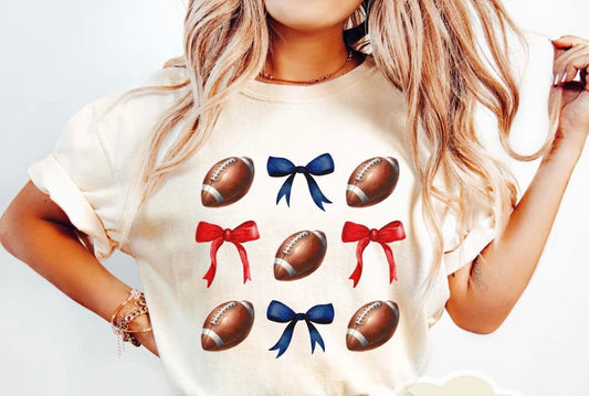 Red & Blue Bows & Football